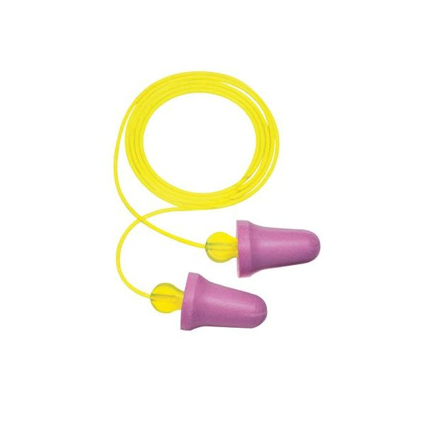 EARPLUGS,NO TOUCH,DISPOSABLE,W/ CORD,NRR 29 100/BX - Cordless Earplugs